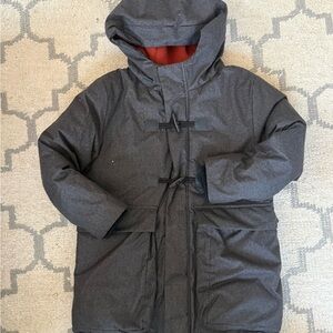 Jacadi Gray Hooded Toggle Down Parka